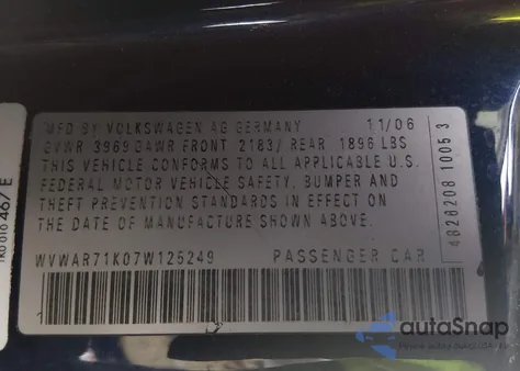 2007 Volkswagen Rabbit 2-Door z USA, uszkodzony, nr VIN WVWAR71K07W125249